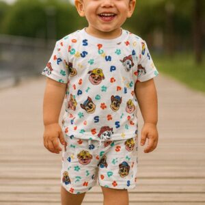 Smiling toddler wearing trendy kidswear from Anaab Kids Collection