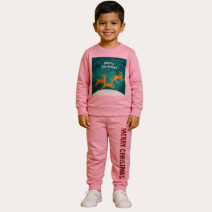 girls pink winter co ord set (sweatshirt & joggers
